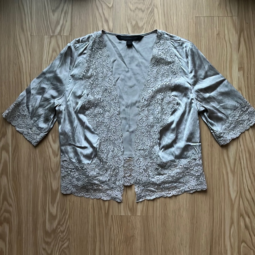 EXPRESS Silk & Lace Bed Jacket, S